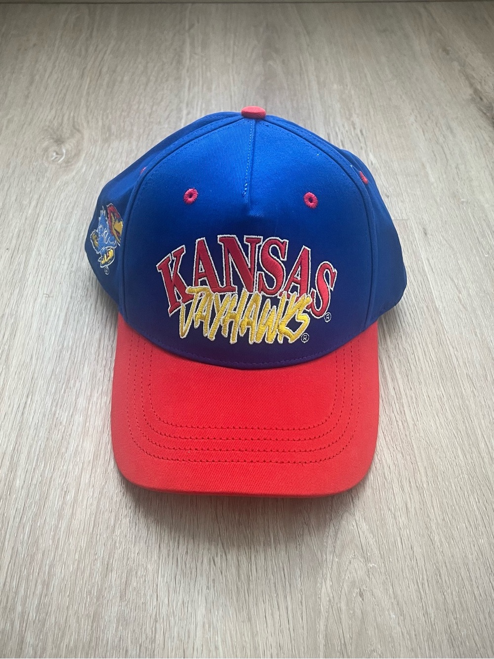 NWT Vintage Y2K Kansas Jayhawks Hollister Brand Snapback Hat Beak’ Em Hawks NCAA